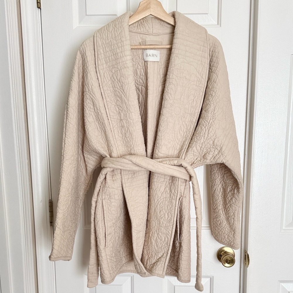 BARN Cream Quilted Cotton Coat Size 0 / XS / S NWOT